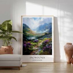 Snowdonia Poster, Adventure Decor, Welsh Landscape Wall Art, Wales Nature Travel Print, Gift, Poster - thumbnail 2
