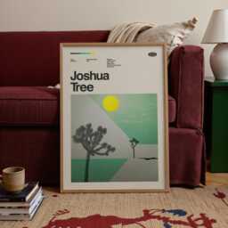Joshua Tree National Park Poster, Mid-Century Modern Art Print - thumbnail 2