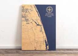 Jupiter, Florida Map - Engraved Wood Coastal Wall Art Sign, Beach House Home Decor Nautical Life Print, Unique Personalized Family Gift - thumbnail 1