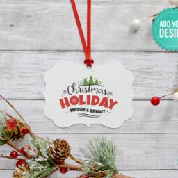 Benelux Aluminum Christmas Ornament Mockup - Smart Object - High Quality Digital Download - thumbnail 2