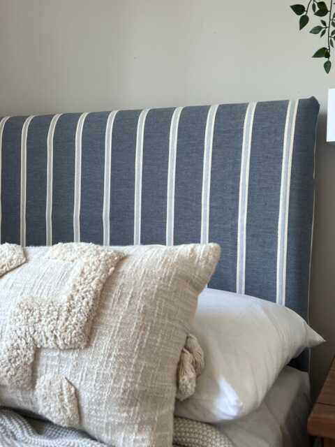 Bespoke Headboard Cover - Dartmouth Stripe Denim Blue - image 1