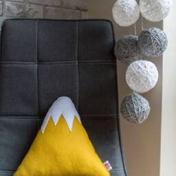 Felt Mountain Pillow Set Mustard & Grey Kids Room Decor - thumbnail 3