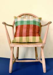 Hand Woven British Wool Cushion Cambrian Stripe, Bauhaus Style