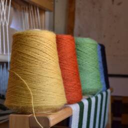 Hand Woven British Wool Cushion Cambrian Stripe, Bauhaus Style - thumbnail 4