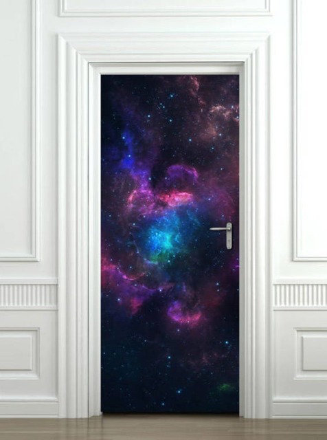 Space Door Sticker, Planets Wallpaper, Mural, Wall Decor, Abstract Decor, Decor Wrap, Fridge