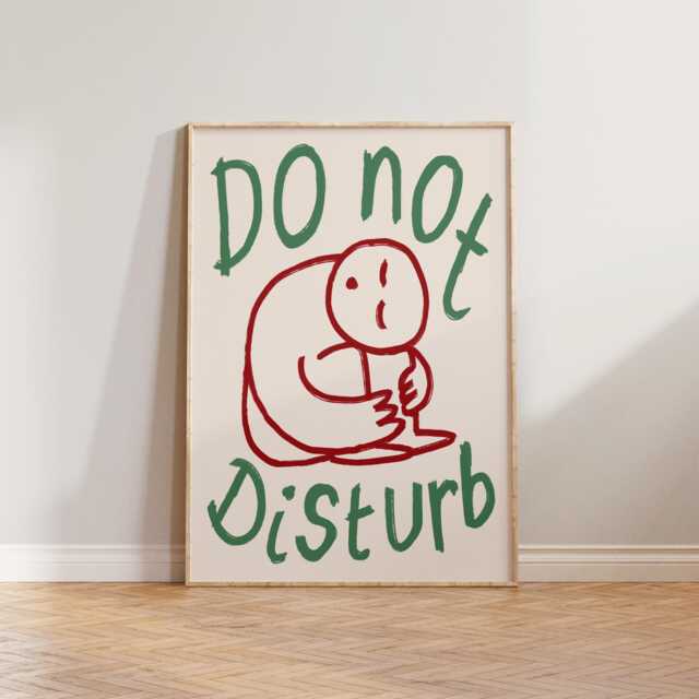 Bedroom Wall Art Print, Sleep Art, Funny Prints, Do Not Disturb Illustration Bed Decor, Hand Drawn Doodle Poster - image 1