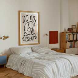 Bedroom Wall Art Print, Sleep Art, Funny Prints, Do Not Disturb Illustration Bed Decor, Hand Drawn Doodle Poster - thumbnail 3