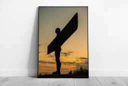 Angel Of The North At Dusk in Shadow East Ready To Hang Wall Art Print Framed Picture Print - thumbnail 1
