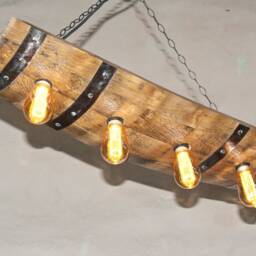 Rustic Ceiling Light Fixture - Wine Barrel Chandelier Wooden Pendant Lighting Fixtures - thumbnail 3