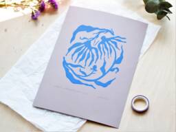 Wall Picture Coneflower, Abstract Art Print With Plant, Natural Paper, Din A4 - thumbnail 1