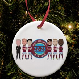 West Ham Europa Conference Champions Of Europe 2023 Christmas Tree Decoration Bauble Ceramic Vector Heroes - thumbnail 2