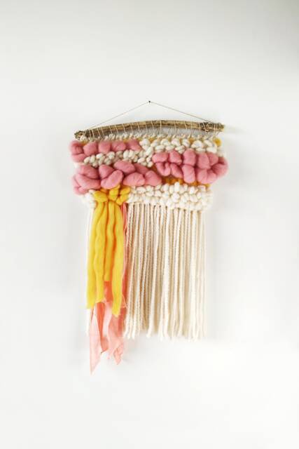 Tiny Woven Wall Hanging Wool & Cotton Tapestry, Boho Nursery Decor - image 1