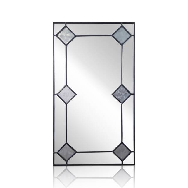 Art Deco Mirror, Wall Gold Mirror, Black Antique Home Decor, Stained Glass Mirror - image 1