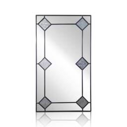 Art Deco Mirror, Wall Gold Mirror, Black Antique Home Decor, Stained Glass Mirror