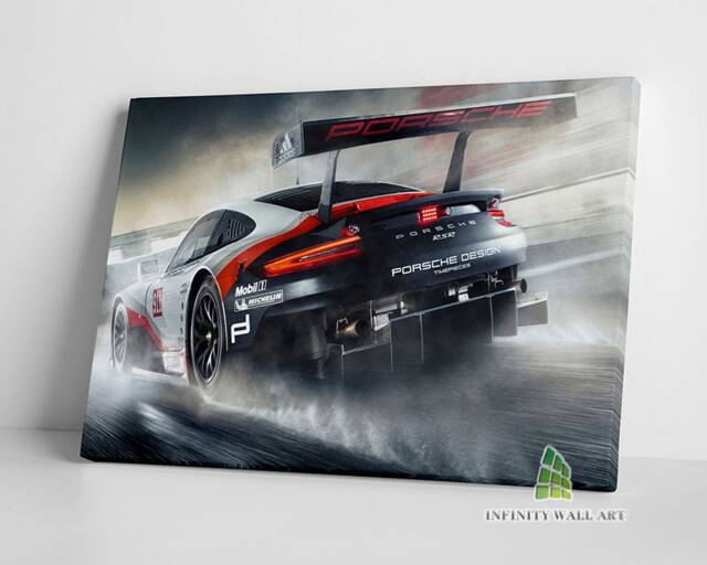 Porsche Racing Car Canvas Art Print Picture Sports Cars Framed Wall Decor -E348 - image 1