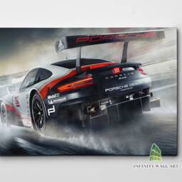 Porsche Racing Car Canvas Art Print Picture Sports Cars Framed Wall Decor -E348 - thumbnail 2