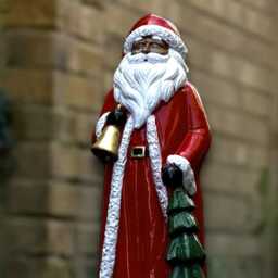 Concrete Santa Claus Statue Stone Father Christmas Sculpture Holiday Garden Decoration Handmade Figure Outdoor Ornament - thumbnail 2