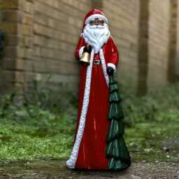 Concrete Santa Claus Statue Stone Father Christmas Sculpture Holiday Garden Decoration Handmade Figure Outdoor Ornament - thumbnail 3