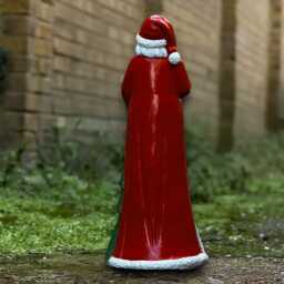 Concrete Santa Claus Statue Stone Father Christmas Sculpture Holiday Garden Decoration Handmade Figure Outdoor Ornament - thumbnail 4