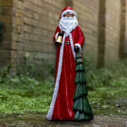 Concrete Santa Claus Statue Stone Father Christmas Sculpture Holiday Garden Decoration Handmade Figure Outdoor Ornament