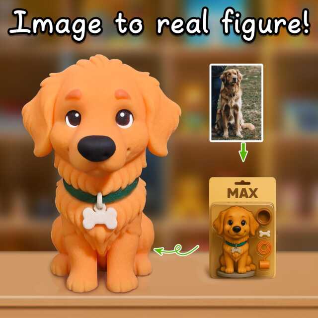 Custom Dog Figurine From Photo, 3D Pet Memorial Keepsake, Personalized Cartoon Statue, Unique Gift For Birthday - image 1
