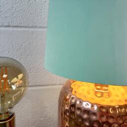 70cm Tall Light Mint Green Velvet Slim Cone Lampshade - thumbnail 2