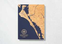 Siesta Key, Florida Map - Engraved Wood Coastal Art Sign, Beach House Decor Wall Hanging, Nautical Print, Unique Personalized Family Gift - thumbnail 1