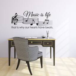 Music Is Life Wall Decal Inspirational Quote P187 - thumbnail 1