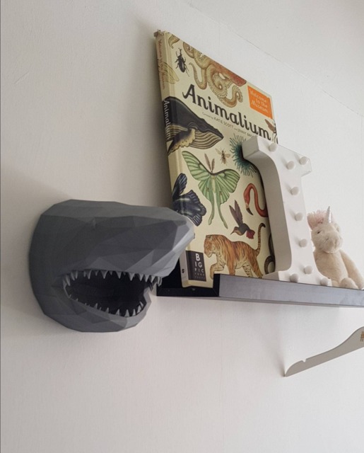 Geometric Shark Head Wall Mount - 3D Printed Animal Art - image 1