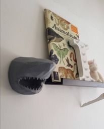 Geometric Shark Head Wall Mount - 3D Printed Animal Art - thumbnail 1