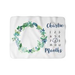 Boy Milestone Blanket, Baby Monthly Month Green Leaves Shower Gift, Gift - thumbnail 2