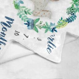 Boy Milestone Blanket, Baby Monthly Month Green Leaves Shower Gift, Gift - thumbnail 3