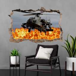 Apache Helicopter Aircraft Military Wall Sticker Mural Decal Poster Print Art Kids Bedroom Home Decor Ah5 - thumbnail 1