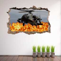 Apache Helicopter Aircraft Military Wall Sticker Mural Decal Poster Print Art Kids Bedroom Home Decor Ah5 - thumbnail 2