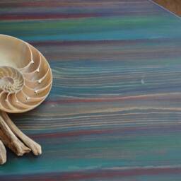 Oval Wood Coastal Cottage Coffee Table Multi Coloured Dark Storm Grey Finish Black Hair Pin Or Tapered Legs Available - thumbnail 3