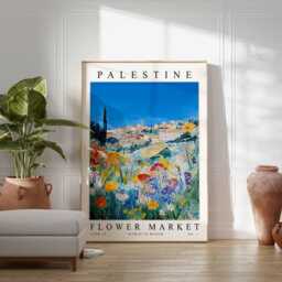 Palestine Flower Market Poster Levantine Floral Wall Art - thumbnail 2