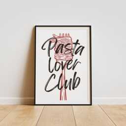 Pasta Lover Club Poster 05 Unique Kitchen Wall Art, Foodie Print, Gift For Pasta Lovers, Dining Room Chef's Kiss, Cool Home Decor - thumbnail 2