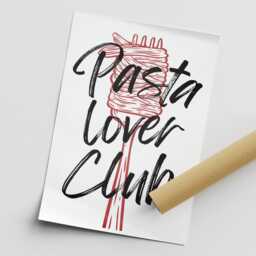 Pasta Lover Club Poster 05 Unique Kitchen Wall Art, Foodie Print, Gift For Pasta Lovers, Dining Room Chef's Kiss, Cool Home Decor - thumbnail 3