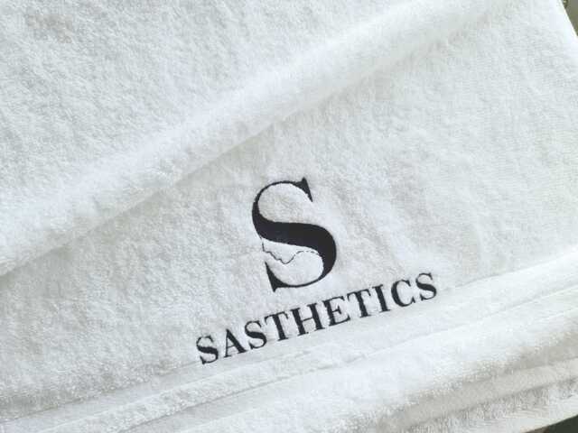 Beauty Salon Logo Towel, Logo Embroidery, Personalised Design, On Towel, Embroidered Towel Uk, Gift For Business Owner - image 1
