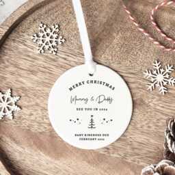Expecting Parents Christmas Tree Decoration - Pregnancy Personalised Ornament Bauble - thumbnail 3