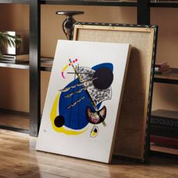 Abstract Blue Wall Art, Kandinsky Small Worlds Art Print, Bauhaus Lithograph Square Exhibition Poster, Geometric Trendy Home Decor, Digital - thumbnail 2