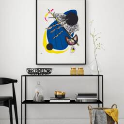 Abstract Blue Wall Art, Kandinsky Small Worlds Art Print, Bauhaus Lithograph Square Exhibition Poster, Geometric Trendy Home Decor, Digital - thumbnail 3