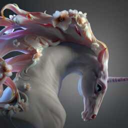 Flowering Unicorn Resin Model - Unpainted Abs White - thumbnail 2