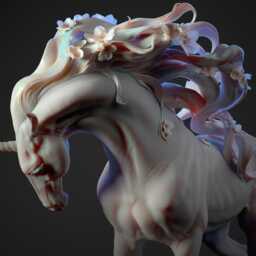 Flowering Unicorn Resin Model - Unpainted Abs White - thumbnail 3