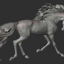 Flowering Unicorn Resin Model - Unpainted Abs White - thumbnail 4