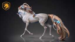 Flowering Unicorn Resin Model - Unpainted Abs White - thumbnail 1