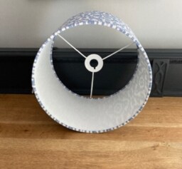 Ikat Blue & Light Grey Luxury Lampshade. Bespoke. Handmade Table Or Pendant Shades in 20cm, 30cm 40cm - thumbnail 4