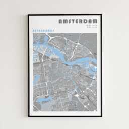 Amsterdam Travel Map Poster - Different Sizes & Frame Options Wall Art - thumbnail 2