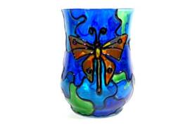stained Glass Butterfly Candle Holder Hand Painted Light Tea Nightlight Lantern