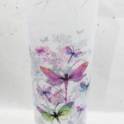 Dragonfly Swarm Glass Cylinder Vase Home Decor Gift Boxed - thumbnail 2
